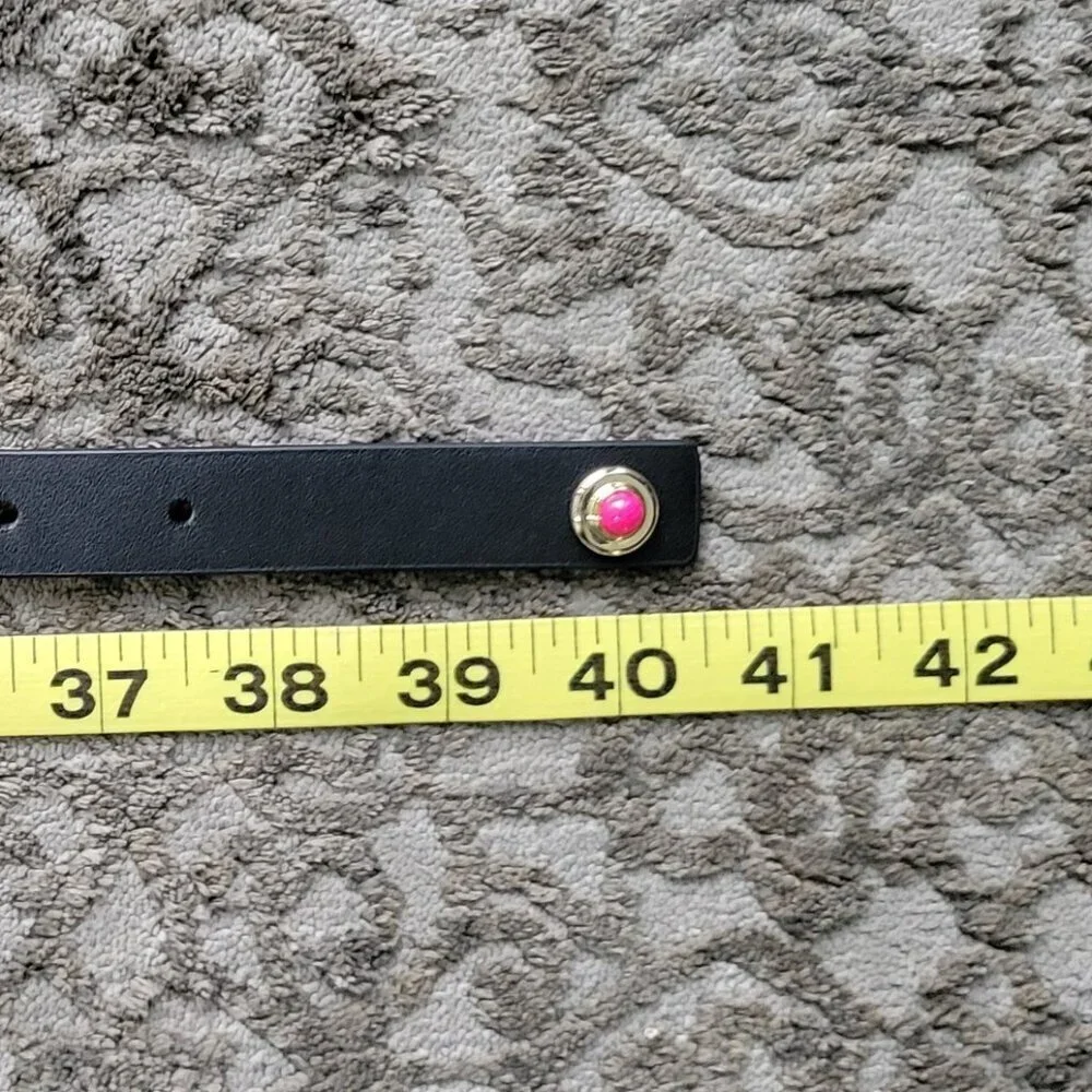 NWT-Kate Spade New York In The Loop Black Leather Belt-colored Embellishments